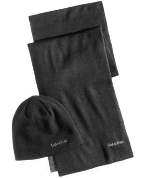 Calvin Klein Men's Reversible Hat & Scarf Set
