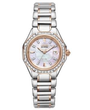 Citizen Watch, Women's Signature Octavia Eco-drive Diamond (1/2 Ct. T.w.) Two Tone Stainless Steel Bracelet 29mm Ew2096-57d