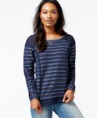 Maison Jules Mixed-media Foil-detail Sweater, Only At Macy's