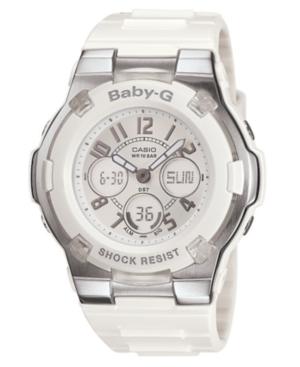 Baby-g Watch, Women's White Resin Strap Bga110-7b