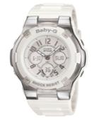 Baby-g Watch, Women's White Resin Strap Bga110-7b