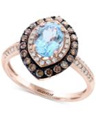 Final Call By Effy Aquamarine (1-1/5 Ct. T.w.) And Diamond (1/2 Ct. T.w.) Ring In 14k Rose Gold