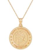 St. Christopher Medallion Pendant Necklace In 14k Gold