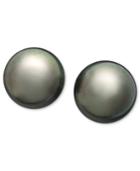 Pearl Earrings, 14k White Gold Cultured Tahitian Pearl Stud Earrings (10mm)