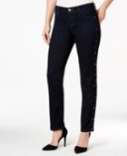 Style & Co. Petite Embellished Skinny Rinse Wash Ankle Jeans, Only At Macy's