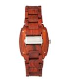 Earth Wood Sagano Wood Bracelet Watch W/date Red 42mm