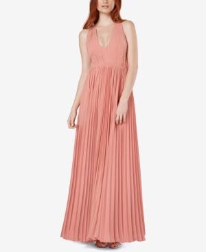 Fame And Partners Pleated U-neck Maxi Gown