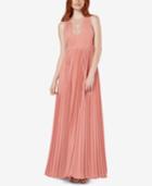 Fame And Partners Pleated U-neck Maxi Gown