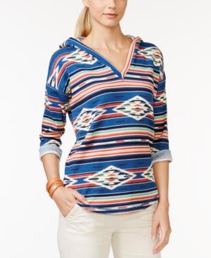 American Living Hooded Navajo Print Waffle Top, Only At Macy's