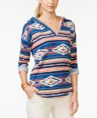 American Living Hooded Navajo Print Waffle Top, Only At Macy's