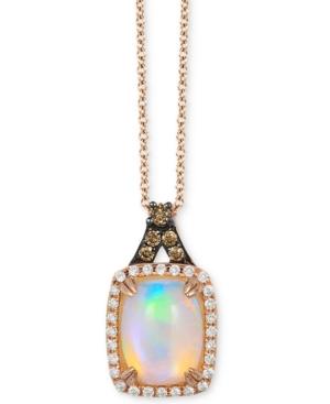 Le Vian Neopolitan Opal (7/8 Ct. T.w.) & Diamond (1/6 Ct. T.w.) 18 Pendant Necklace In 14k Rose Gold