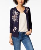 Charter Club Embroidered Sequined Cardigan, Created For Macy's