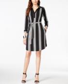 Inc International Concepts Petite Striped Shirtdress, Only At Macy's