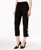 Jm Collection Embroidered Capri Pants, Only At Macy's