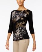 Karen Scott Floral Graphic Top, Only At Macy's