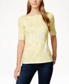 Charter Club Pima Cotton Paisley-print T-shirt, Only At Macy's