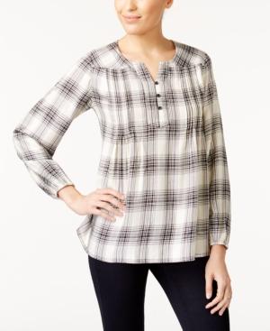 Style & Co Plaid Pleated Tunic, Created For Macy's