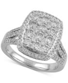 Diamond Cluster Halo Engagement Ring (2 Ct. T.w.) In 14k White Gold