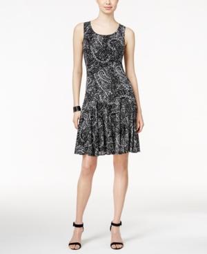 Style & Co. Petite Printed Fit & Flare Dress, Only At Macy's