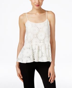 Cece By Cynthia Steffe Sleeveless Lace Peplum Blouse