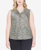Tahari Asl Plus Size Sailor-collar Top
