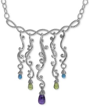 Carolyn Pollack Multi-gemstone Statement Necklace (8-1/2 Ct. T.w.) In Sterling Silver