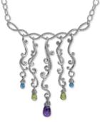 Carolyn Pollack Multi-gemstone Statement Necklace (8-1/2 Ct. T.w.) In Sterling Silver
