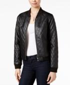 Bar Iii Quilted Faux-leather Bomber Jacket, Only At Macy's