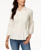 Style & Co Cotton Peplum Shirt, Created For Macy's