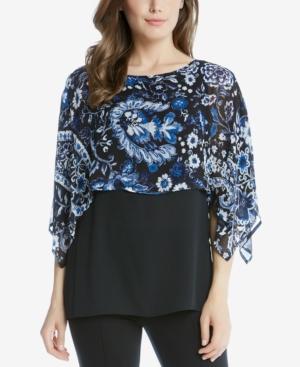 Karen Kane Printed Double-layer Top