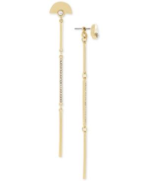 Bcbgeneration Silver-tone Pave Bar Front And Back Earrings