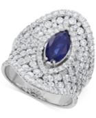 Sapphire (1-1/4 Ct. T.w.) And Diamond (2-1/3 Ct. T.w.) Ring In 14k White Gold