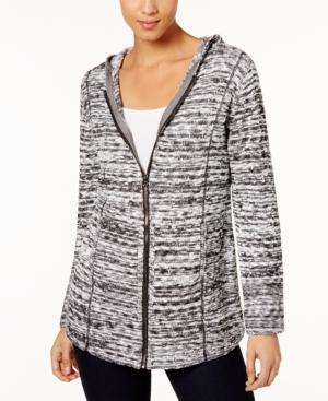 Style & Co Marled-knit Hoodie Sweater, Created For Macy's