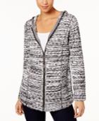 Style & Co Marled-knit Hoodie Sweater, Created For Macy's