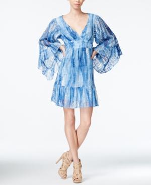Betsey Johnson Printed Empire-waist Lace Dress