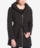 Dkny Quilted-contrast Raincoat, Created For Macy's