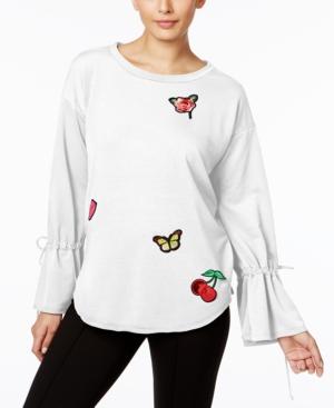 Ny Collection Bell-sleeve Patch Blouse