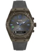 Guess Men's Connect Gray Leather Strap Smart Watch 45mm C0001g3