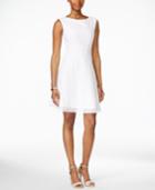 Tahari Asl Sleeveless Eyelet A-line Dress