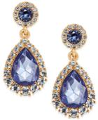Charter Club Gold-tone Crystal & Blue Stone Drop Earrings, Only At Macy's
