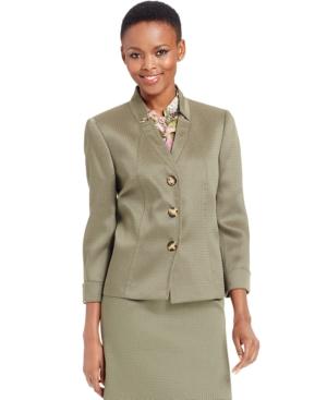 Tahari Asl Textured Three-button Jacket
