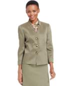 Tahari Asl Textured Three-button Jacket