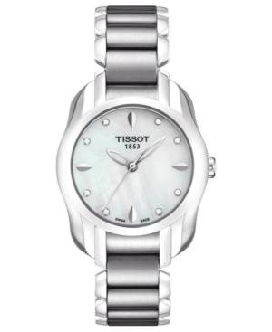 Tissot Watch, Women's Swiss T-wave Diamond Accent Stainless Steel Bracelet 28x26mm T0232101111600