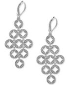 Anne Klein Silver-tone Pave Circles Chandelier Earrings