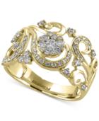 Effy Diamond Filigree Floral Ring (1/2 Ct. T.w.) In 14k Gold