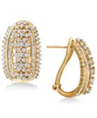 Wrapped In Love Diamond J-hoop Earrings (2 Ct. T.w.) In 14k Gold, Created For Macy's