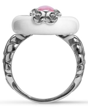Carolyn Pollack Sterling Silver, Rhodochrosite And White Agate Ring