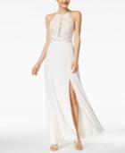 Morgan & Company Juniors' Mesh-back A-line Dress
