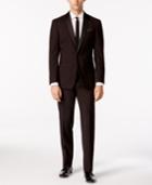 Tallia Men's Brown And Black Stripe Slim Fit Tuxedo Suit