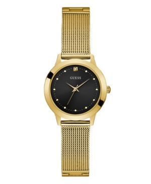 Ladies Gold Black Diamond Mesh Watch